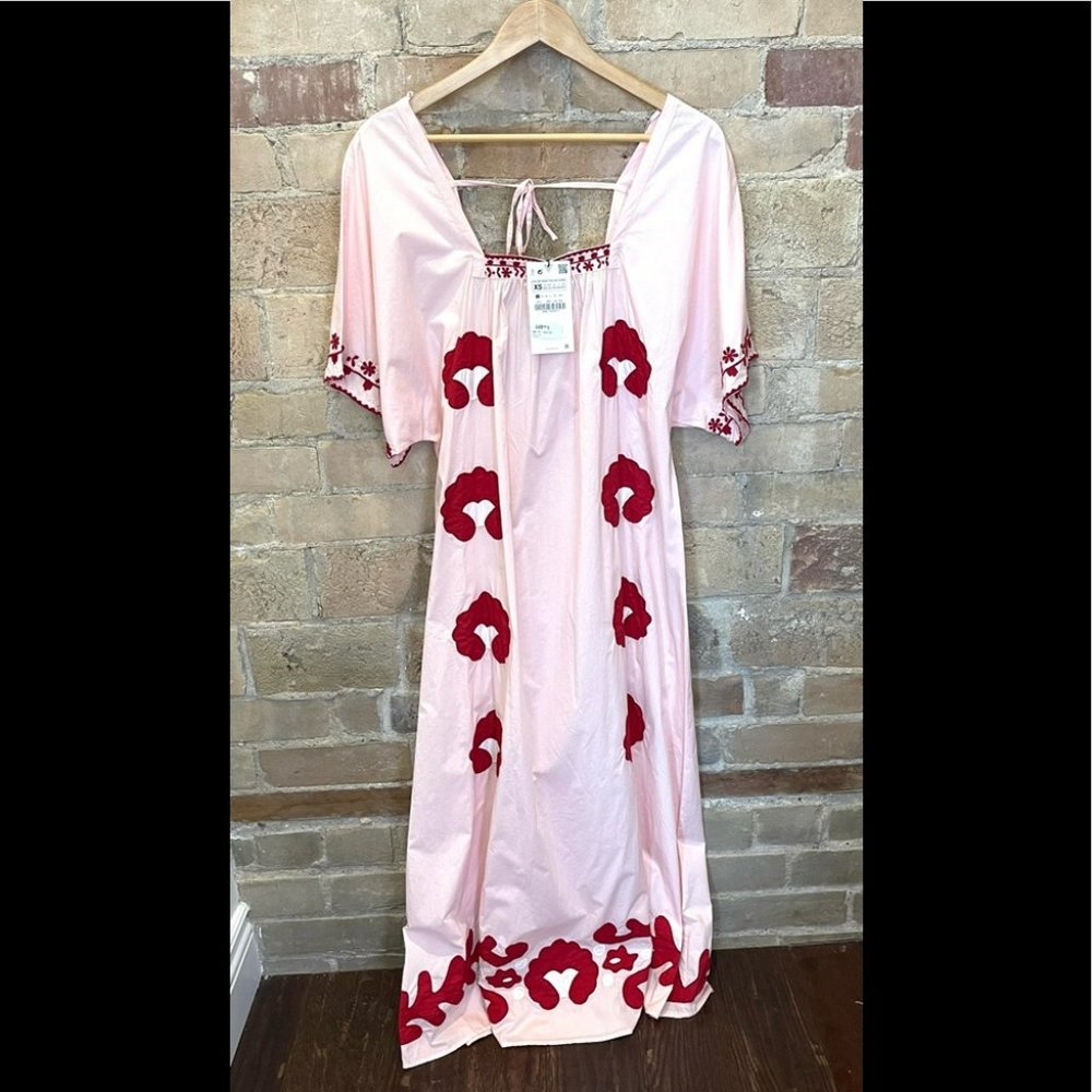 COPY - ZARA BNWT EmbroideredBoho Dress Floral Limited Edition Sz XS - Picture 6 of 9
